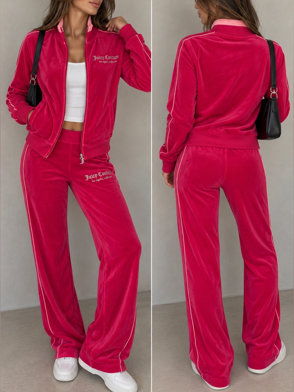 NWT "Retro Revival: Iconic Juicy Couture Two Piece Vixen Pink/Flamingo Track Set